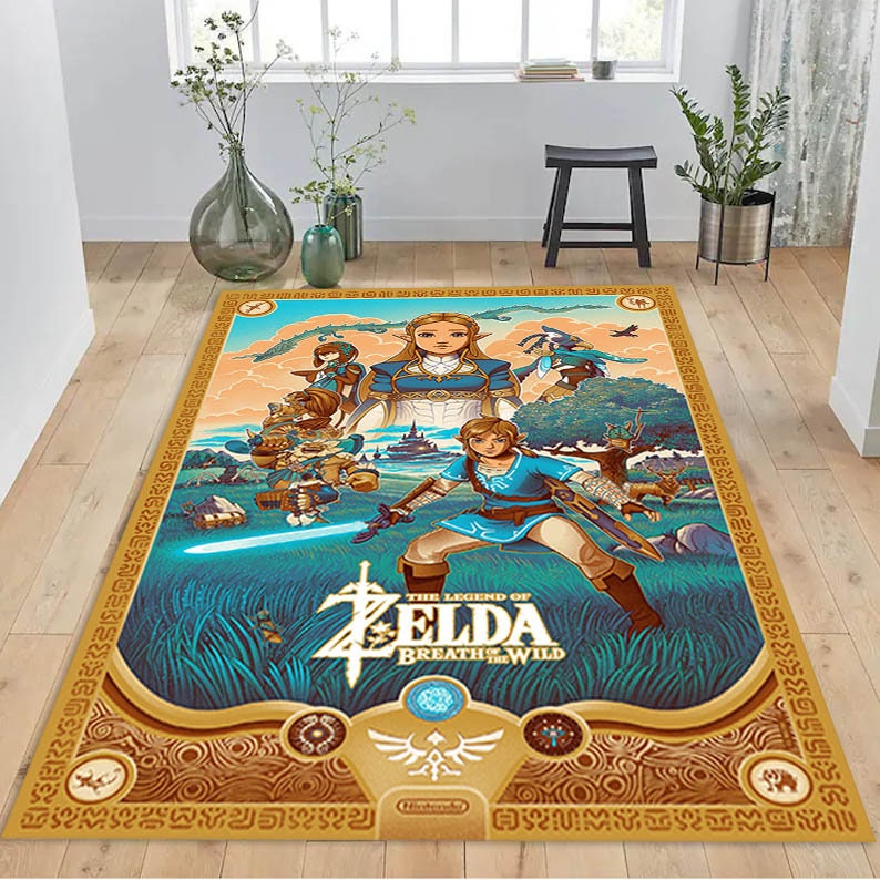 Legend of Zelda Rug Game Room Rug Zelda Rug Gamer Rug Area Etsy