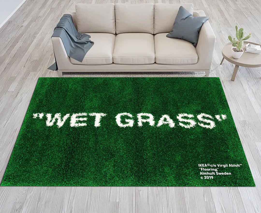 Wet Grass Rug,wet Grass,grass Pattern,grass Looking Balcony Rug,terrace ...