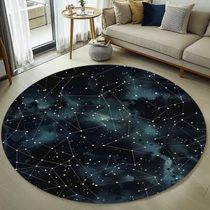 Alfombra de constelaciones, alfombra de mapas, alfombra de constelaciones astronómicas, alfombra de gráficos, alfombra del universo cosmos, alfombra de galaxia, alfombra de astrología, alfombra del espacio, alfombra redonda