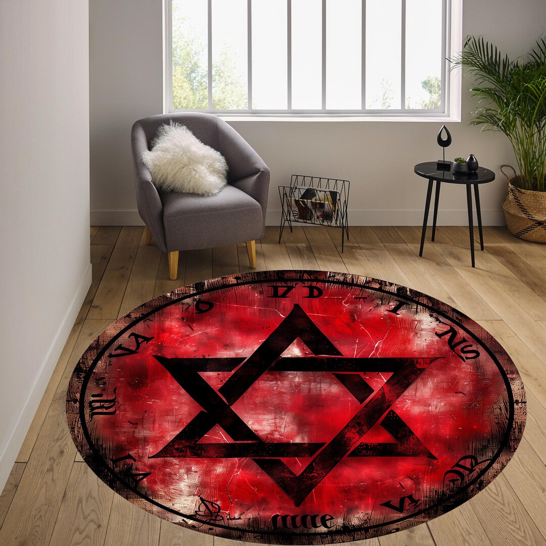 Satanic Pentagram Rug,pentagram Rug, Satanic Rug,devil Trap Rug,satanic ...