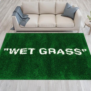 Wet Grass Pattern Rug: Green Balcony Terrace Rug