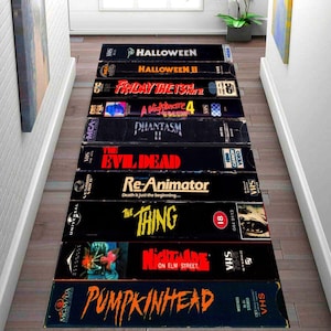 VHS Horror Movie Rug: Retro Halloween Decor