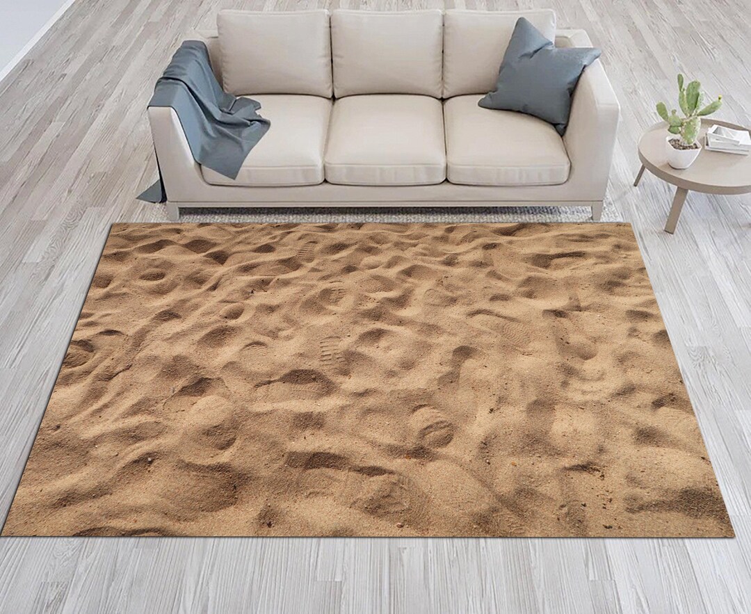 Sand Lines Rug Wavy Sand Velvet Rug: Beach Dune Design, Non-slip Cotton Base - Etsy