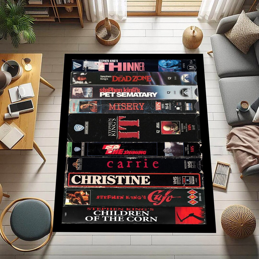 VHS Rug,horror Movie Rug,nostalgic Retro Style Rug,home Theater TV Room ...