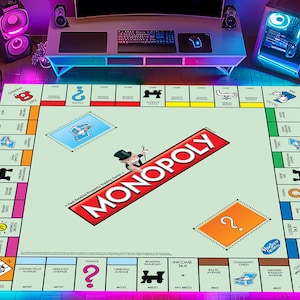 Monopoly Teppich, Spielteppich, Brettspiel, Gaming-Teppich, Spielkartenteppich, Familienspiele, lustiger Teppich, Geschenk für Spiele, Benutzerdefinierter Teppich