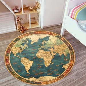 Runder Teppich, Karte, Teppich, Weltkarte, Karte, Teppich, Geographie, Geographie, Geographie, Kelim, Geographie, Kelim, Geographie