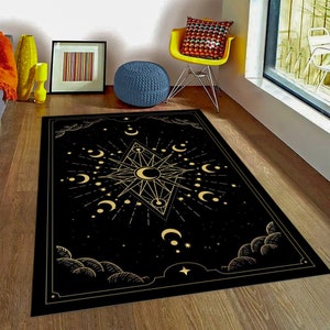 Tarot Teppich, Mond Tarot Teppich, Tarot Teppich, Tarot Karte Teppich, Junges Zimmer Teppich, Tarot Teppich, Mystisches Thema, Geschenk Teppich, Dekor Teppich
