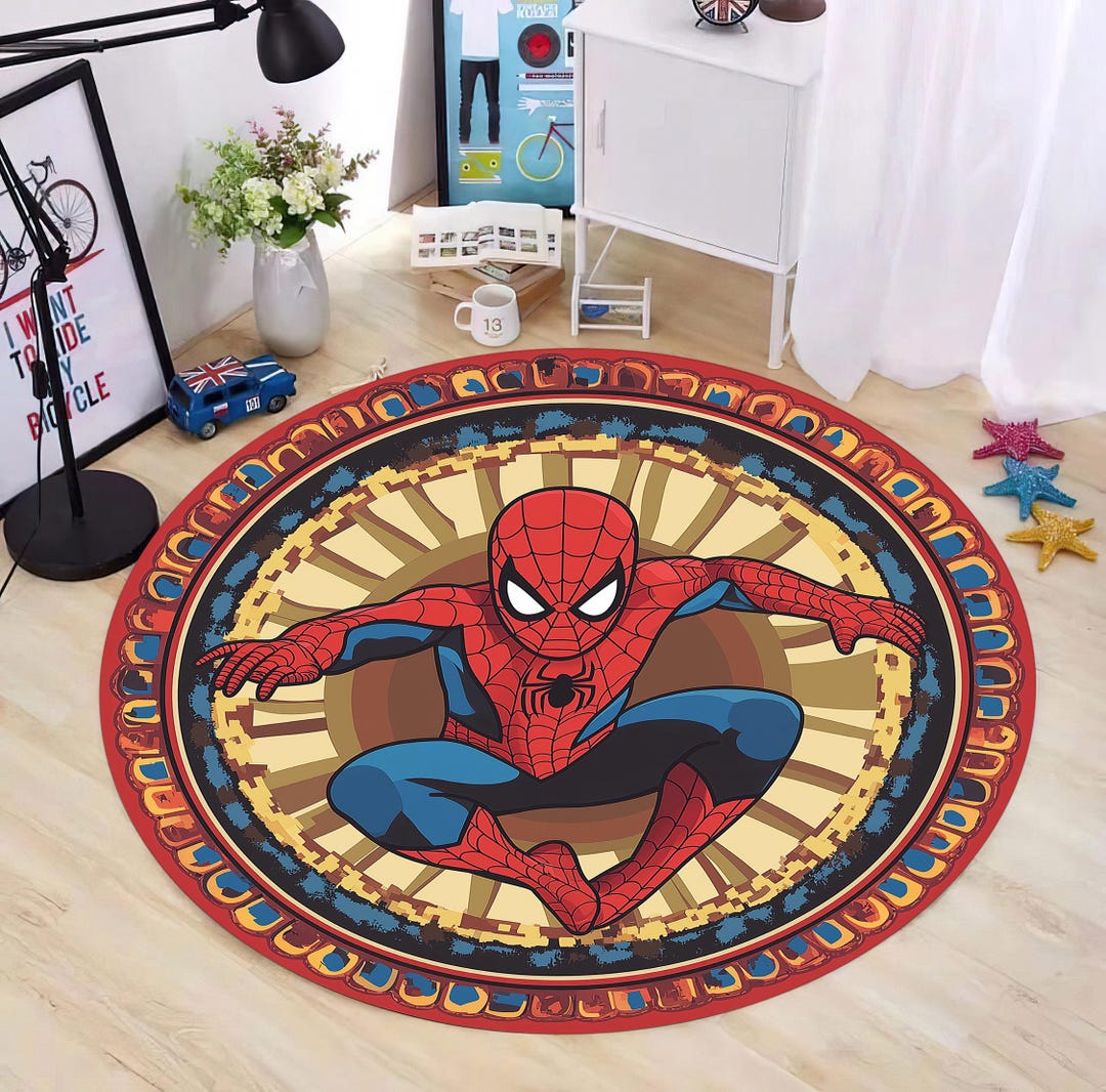 Spiderman,round Rug, Spiderman Rug, Kids Room Rug, Gift for Him ...