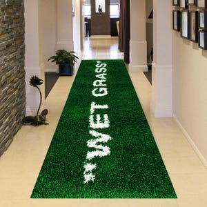 Green Grass Runner Rug: Non-Slip Balcony Terrace Rug