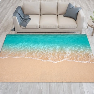 Beach Wave Rug: Nautical Ocean Coastal Decor