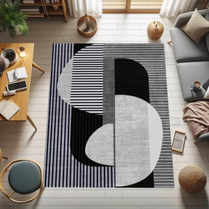 Mid Century Modern Rug: Geometric Velvet Area Rug
