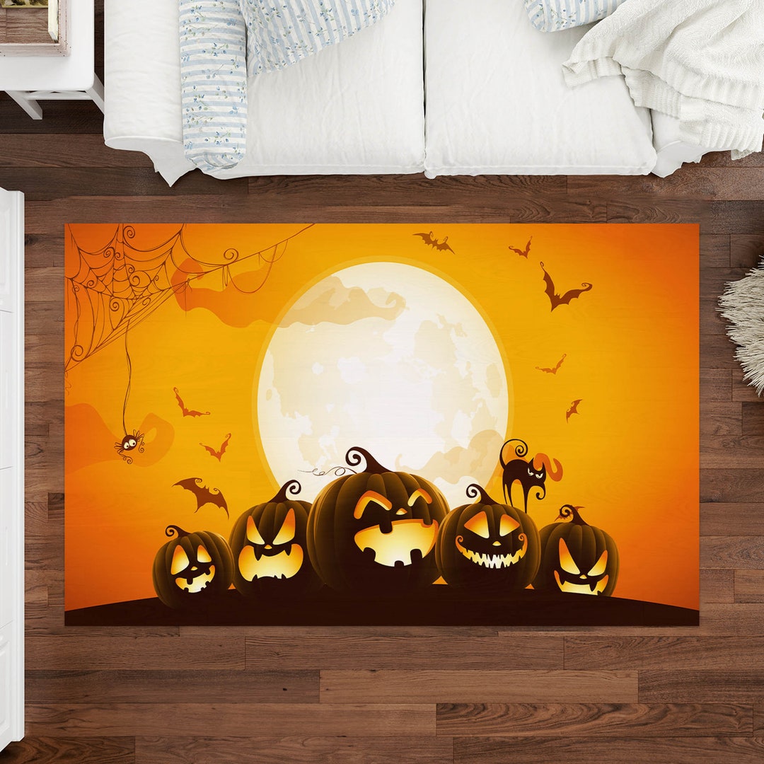 Halloween Rugs Pumpkin Rug Halloween Decor Rug Horror Rug Etsy