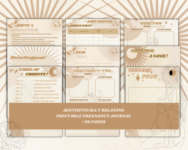 Printable Pregnancy Journal Kit, Pregnancy Empowered: Harnessing Your Inner Strength for a ...