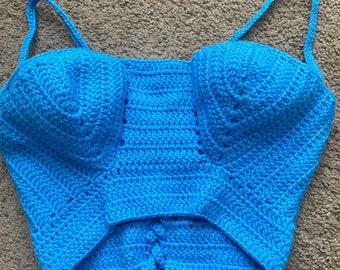 Blue Handmade Crochet Corset