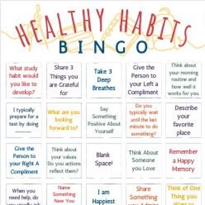 Healthy Habits BINGO - 10 Player - School Counseling Activity - Printable