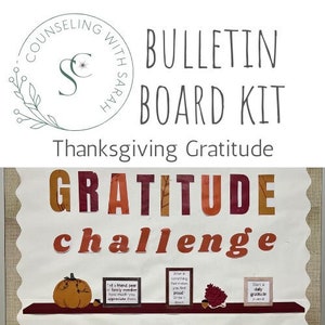 Thanksgiving Gratitude Bulletin Board - School Counseling