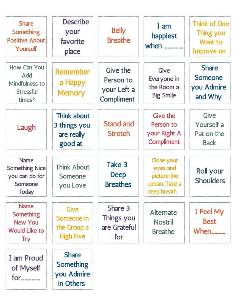 Mindfulness BINGO Game School Counseling Activity Lesson SEL Coping mindfulness-bingo-game-school-counseling-activity-lesson-sel-coping
