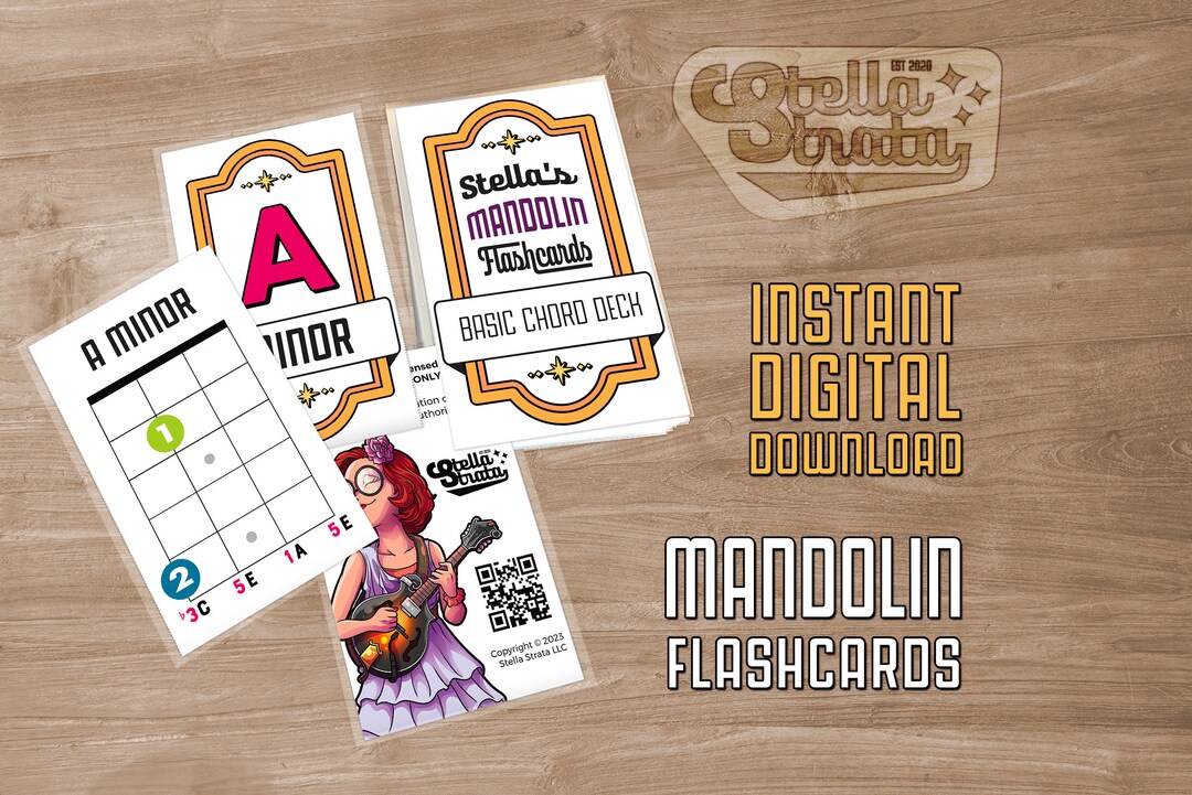 Mandolin Flash Cards Starter Deck printable Etsy