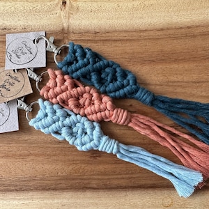 Boho Macrame Keyring (Multiple Colours Available)