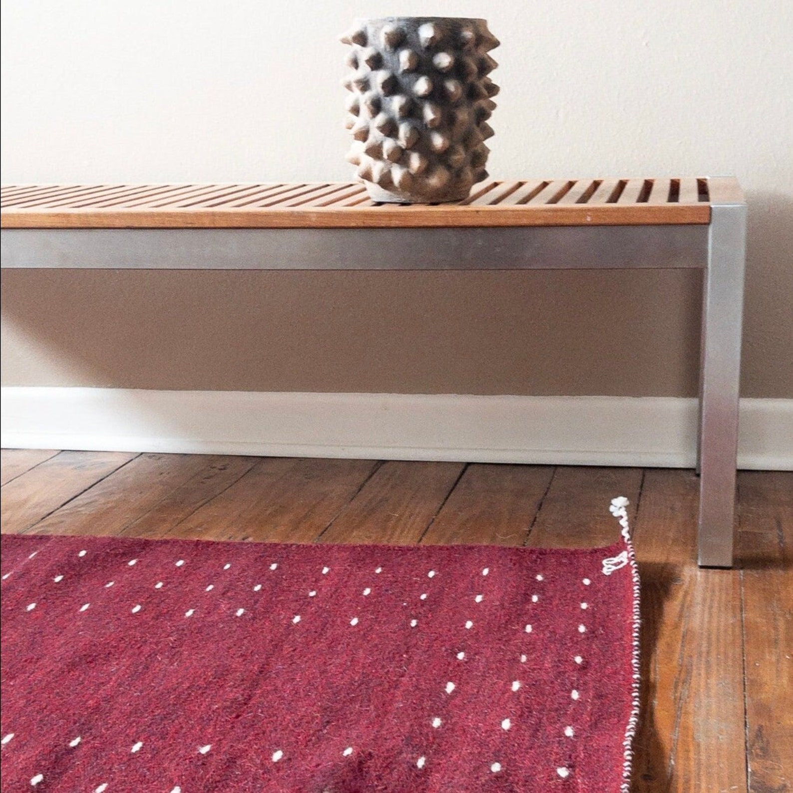 Washable Zapotec Wool Rug | Cardinal Red - Etsy