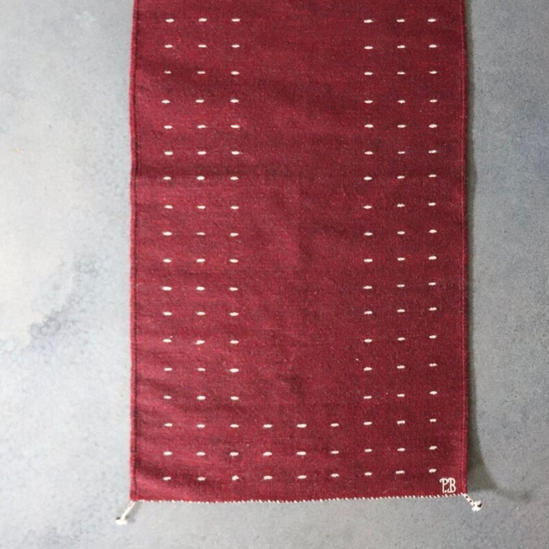 Washable Zapotec Wool Rug | Cardinal Red - Etsy