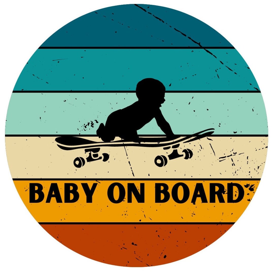 Skateboard Baby on Board Sticker Baby on Board Skateboarding Etsy