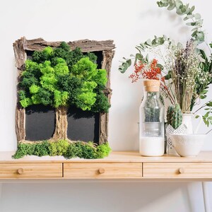 Scandinavian moss art with a tree of Life, Reindeer moss wall decoration, Moss decor, Unique decoration gift, home decor, handmade decor