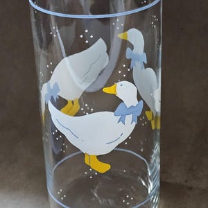 1980&#39;s Corelle Geese Themed Glass Jar with Lid
