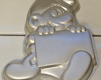 VTG 1983 Peyo WILTON Cake Pan #502-4033 Smurf w/ Message Board