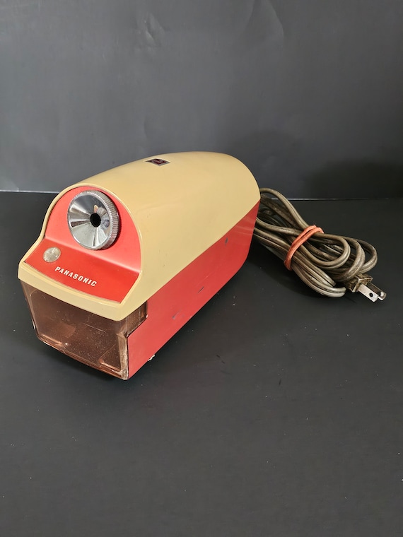 Vintage 1960s Panasonic Electric Pencil Sharpener, Red MCM Style
