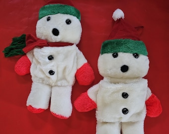 Vintage Christmas Teddy Bear "Belly Stockings" Set of 2