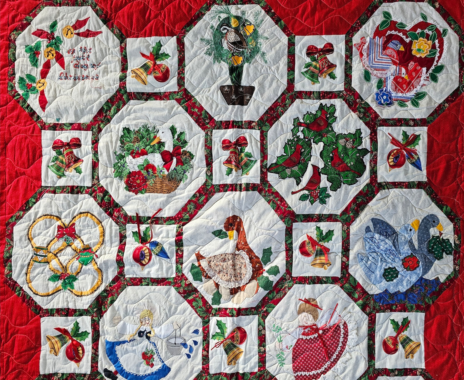 Handmade Twelve Days of Christmas Appliqué Quilt - Etsy