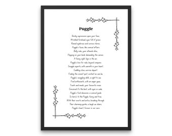 Puggle, Puggle Funny Poem Print, Digital Download, Puggles, Puggle Gift, Puggle Mom, Puggle Dog, Puggle Gifts, Puggle Dogs, Puggle Dad