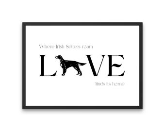 Irish Setter, Irish Setter Love Print, Digital Download, Irish Setters, Irish Setter Gift, Red Setter, Irish Setter Dog