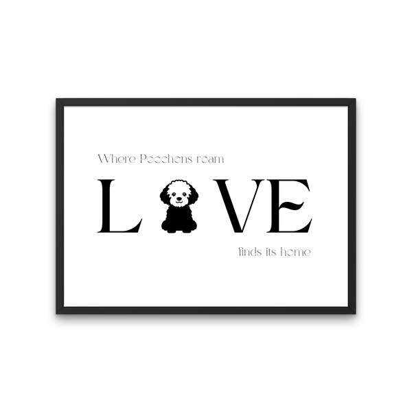 Poochon, Poochon Love Print, Digital Download, Bichon Poodle, Poochons, Poochon Dog, Poochon Gift, Poochon Mom, Poochon Dad