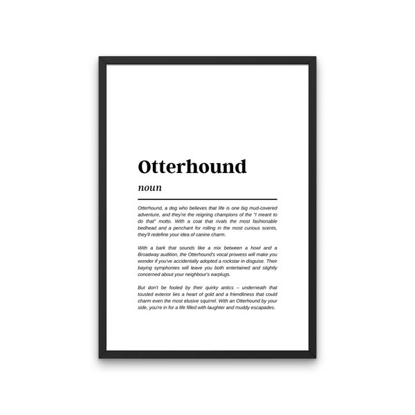 Otterhound, Otterhound Funny Definition Print, Digital Download, Otterhound Gift, Otterhound Dog, Otterhound Mom, Otterhound Lover