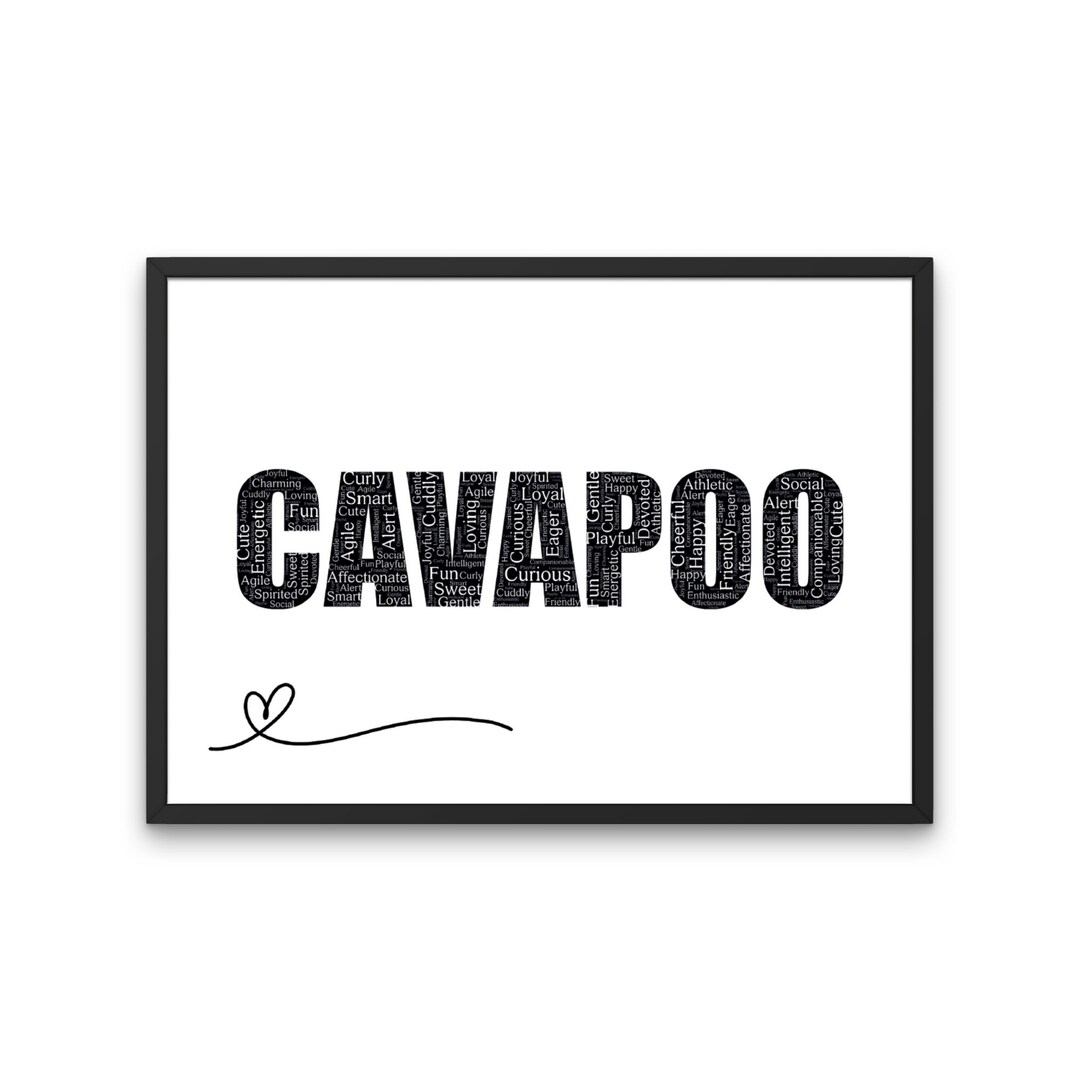 Cavapoo Cavapoo Word Cloud Print Dog Mom Gift Gift for Dog Etsy