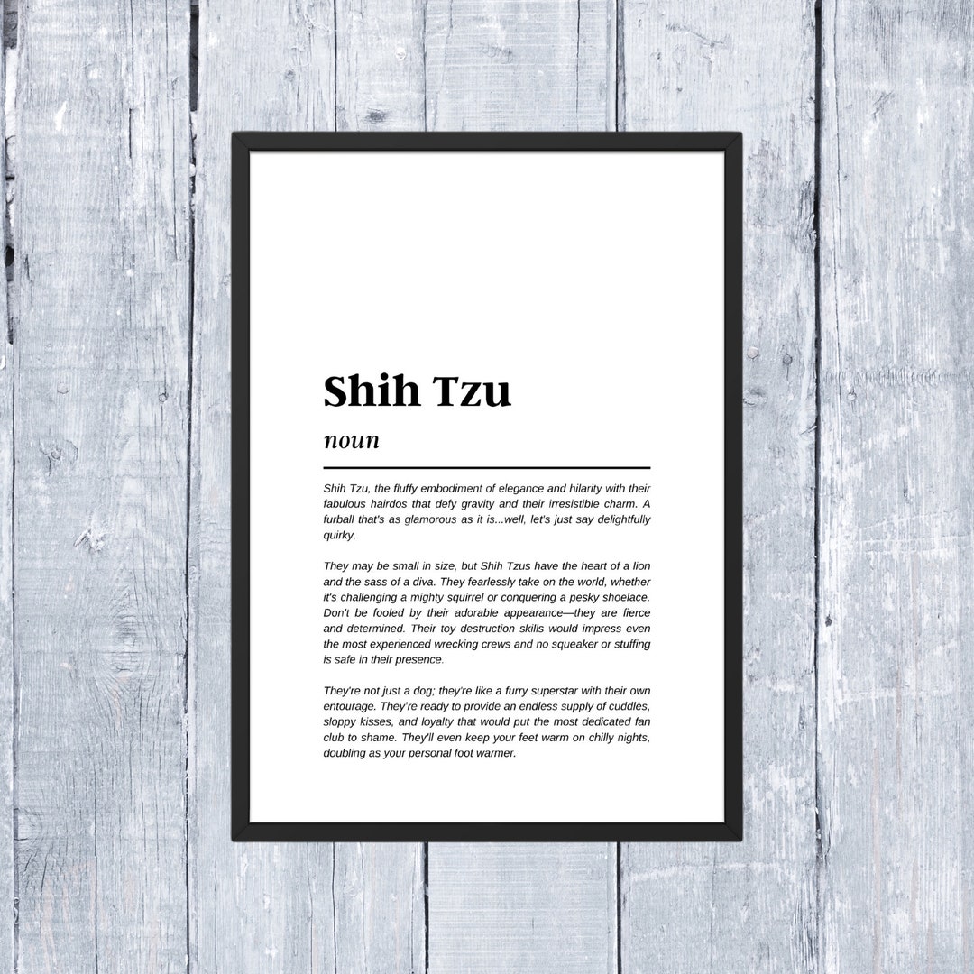 Shih Tzu, Shih Tzu lustige Definition Druck, digitaler Download, Shih