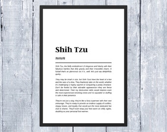 Shih Tzu, Shih Tzu Funny Definition Print, Digital Download, Shih Tzus, Shih Tzu Dog, Shih Tzu Gift, Shih Tzu Puppy, Shih Tzu Mom, Shihtzu
