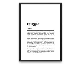 Puggle, Puggle Funny Definition Print, Digital Download, Puggles, Puggle Gift, Puggle Mom, Puggle Dog, Puggle Gifts, Puggle Dogs, Puggle Dad