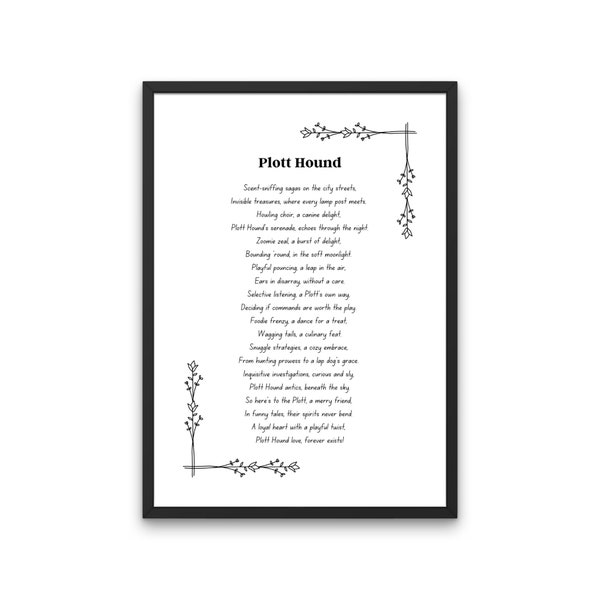 Plott Hound, Plott Hound Funny Poem Print, Plott Hound Gift, Plott Hound Dog, Plott Hound Mom, Digital Download