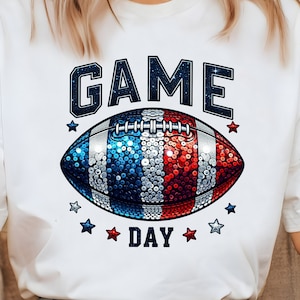 Spieltag Png, Pailletten Fußball Png, Fußballsaison Glitzer Sublimations-Shirt, American Football T-Shirt Png, Sport-Shirt Png digital 52