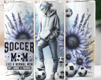 Soccer Mom 20oz Skinny Tumbler Wrap, Sports Mama Tumbler, Athlete Sublimation Mom Life, Varcity FootBall tumbler, Instant Digital Download