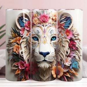3D Leo Zodiac 20oz Tumbler Sublimation Wrap, Straight and Tapered Tumbler Wrap, High Resolution PNG, Instant Download, 300 DPI