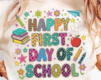 Feliz primer día de clases png, Maestra de preescolar png, Lindo diseño de sublimación de regreso a clases, Linda camiseta de inspiración para maestras png descarga 5