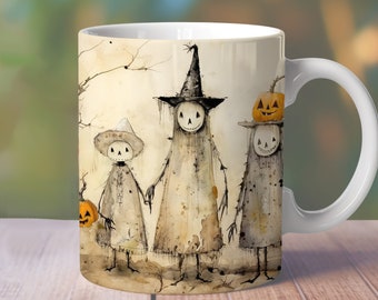 Envoltura de taza de bruja de Halloween, diseño de taza de Halloween de 11 oz, taza linda de Halloween de 15 oz, taza fantasma png, diseño de sublimación de taza de 15 oz, taza de Halloween png