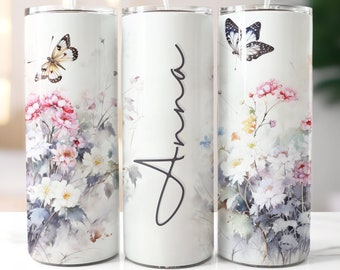 Add your own name, Seamless Vintage Floral Custom Tumbler Sublimation Wrap, Straight Tumbler Wrap, High Res PNG, Instant Download, 300 DPI 8