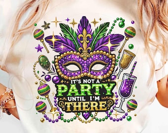 Mardi Gras-feest totdat ik er ben png, grappige glitter Mardi Gras png, Mardi Gras Drinking png, Louisiana png, New Orleans kralencarnaval png 5