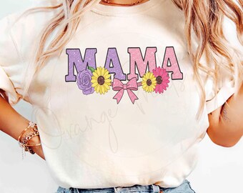 Pink Mama Coquette Bow Glitter mom PNG mothers day Tshirt Sublimation Design Mom Valentine Mother's Day gift for New Mom Digital Download