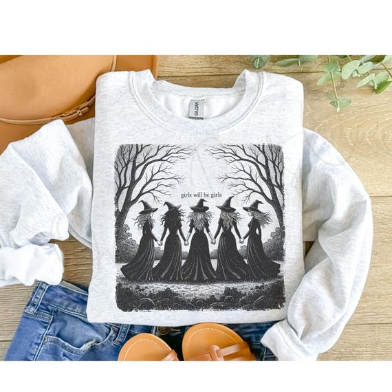 Girls will be girls png, Funny Witches Png, Vintage Witchy girls png, Vintage Halloween Women Shirt png, Witchy Vibes png, Vintage Halloween